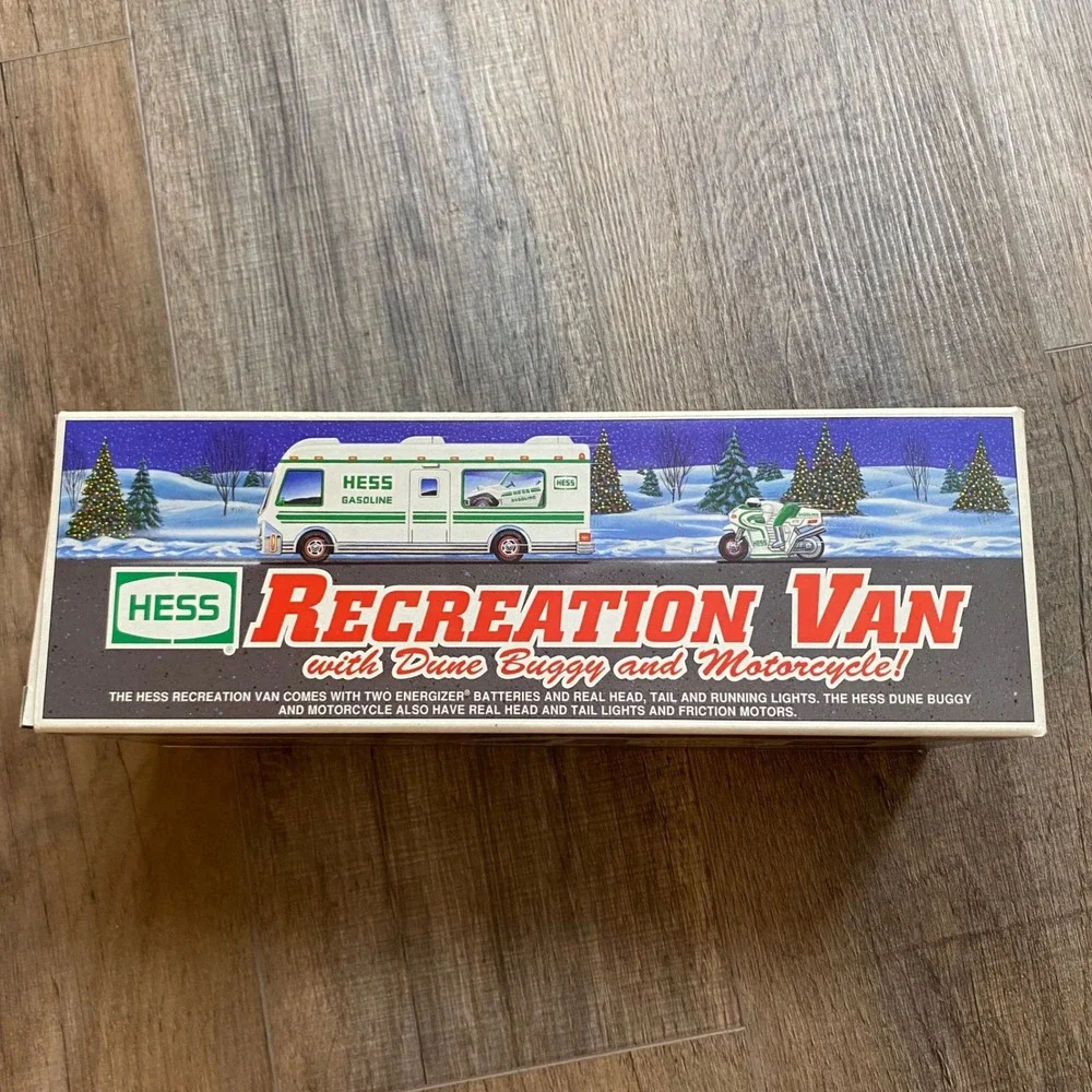 1998 Hess Recreation Van with Dune Buggy and Motorcycle Vintage Toy Set with Box